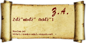 Zámbó Adél névjegykártya
