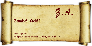 Zámbó Adél névjegykártya